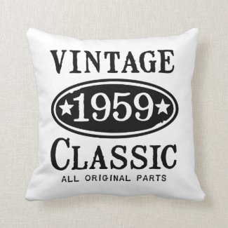 Vintage Classic 1959 Gifts Throw Pillow