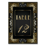 Vintage Classic Gatsby Style  Table Number Table Card