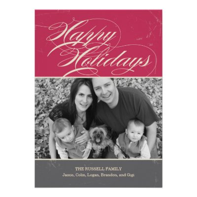 Vintage Classic Holiday Photo Cards