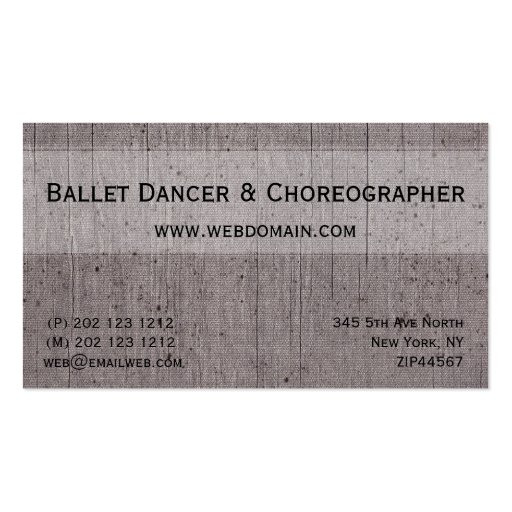 Vintage Classic Look  Style Performing Business Card (back side)
