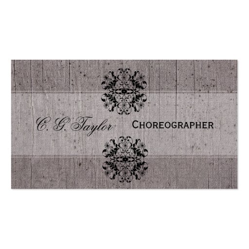 Vintage Classic Look  Style Performing Business Card (front side)
