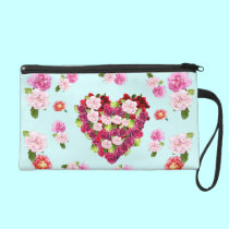 Vintage Classic Roses Heart Wristlet bagettes bags