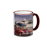 Vintage Classic Sedan Cars Driving on the Freeway Coffee Mugs