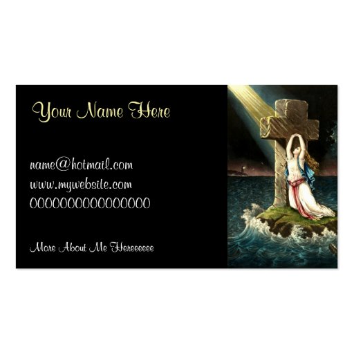 Vintage Clinging To Christ The Rock in Faith 1871 Business Card Template (front side)