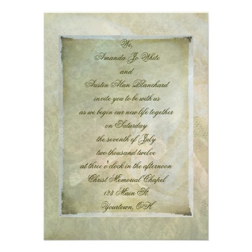 Vintage Clock Wedding Invitation