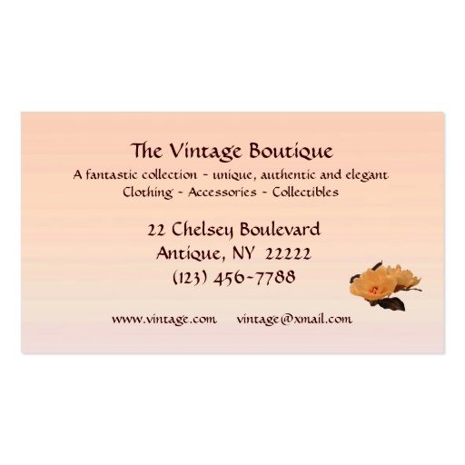 Vintage Clothing Business Card Template (back side)