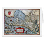 Vintage coastal map of Holland Greeting Cards
