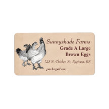 Vintage Cochin Chickens Egg Carton Label