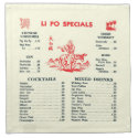 Vintage Cocktail Menu Napkin