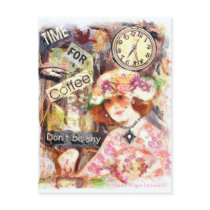 Vintage Coffee Lady Postcard by jamiecreates1 Vintage Coffee Lady Postcard