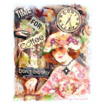 Vintage Coffee Lady T-Shirt by jamiecreates1 Vintage Coffee Lady T-Shirt