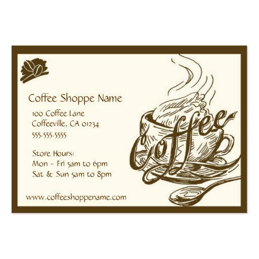 Vintage Coffee Shoppe Punch Cards Business Cards