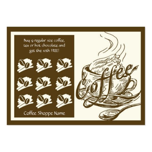 Vintage Coffee Shoppe Punch Cards Business Cards (back side)