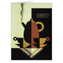 Vintage Coffee with Cups cards by YesterdayCafe Vintage Coffee with Cups cards