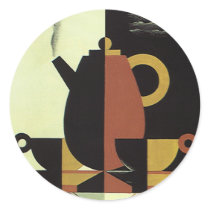 Vintage Coffee with Cups stickers