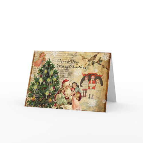 Vintage Collage Christmas Card card