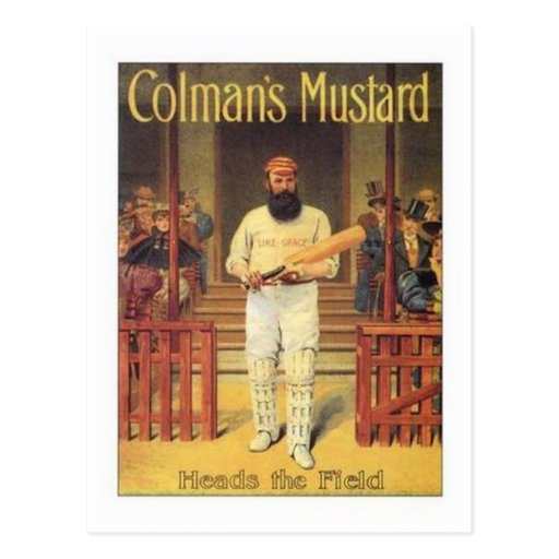 Vintage Colman's Mustard Heads the Field Cricket A Postcard