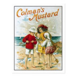 Vintage Colman's Mustard Kids On the Beach Ad Post Card