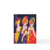 Vintage Colorful Deco Women with Jewelry Cards