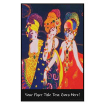 Vintage Colorful Deco Women with Jewelry Custom Flyer