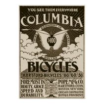 Vintage Columbia Bicycles Advertisement Poster posters