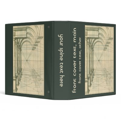 Vintage Columns Perspective by Henricus Hondius Vinyl Binder by 