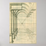 Vintage Columns Perspective by Henricus Hondius Poster