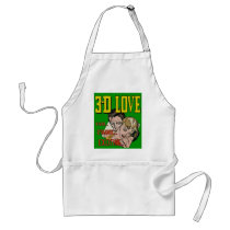 Vintage Comic Book Art - 3D LOVE Aprons