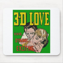 Vintage Comic Book Art - 3D LOVE Mousepads