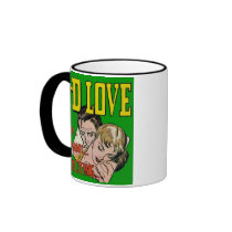 Vintage Comic Book Art - 3D LOVE Coffee Mugs