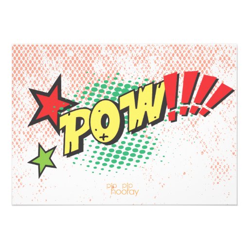 Vintage Comic Book Strip Super Hero  Party Invite