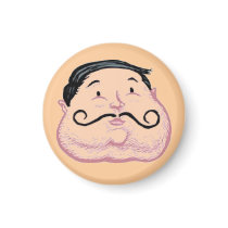 Vintage Comic Fat Man Face magnets