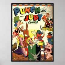 Vintage comic strips - poster