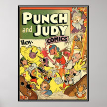 Vintage comic strips - poster