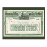 Vintage Common Stock Certificate, the Railway Co Post Cards