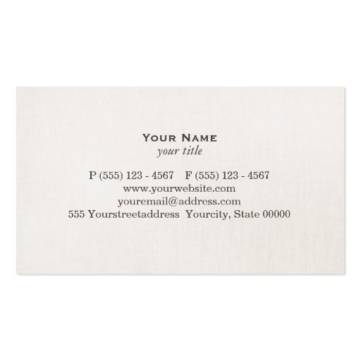 Vintage Compass Professional Linen Look Business Card Templates (back side)