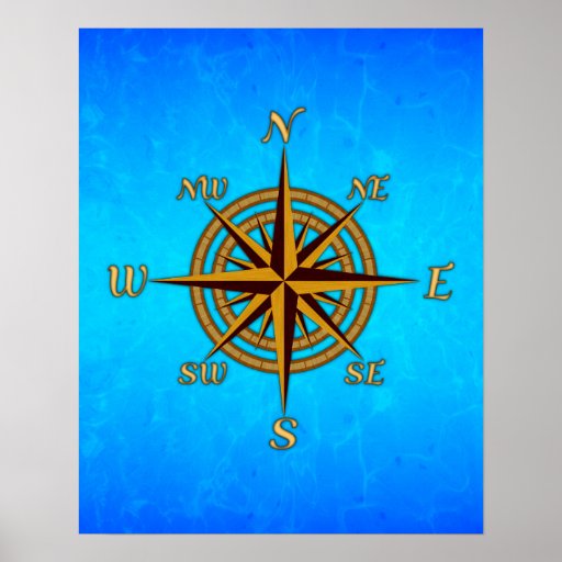 Vintage Compass Rose Poster Zazzle