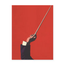 Vintage Conductor's Hand Holding a Baton Post Card