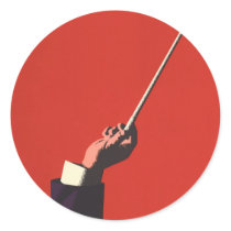 Vintage Conductor's Hand Holding a Baton Stickers