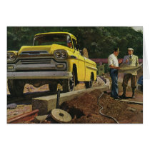 Vintage Construction Site; Architect and Client Card