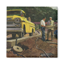 Vintage Construction Site; Architect and Client Magnets