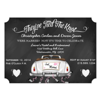 Vintage Convertible Chalkboard Post Wedding Invite
