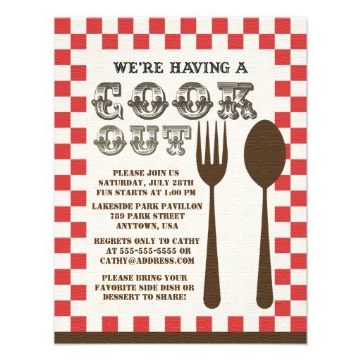 Vintage Cookout Style Invitation