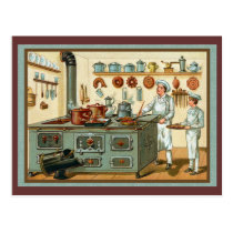 Vintage Cooks in the Kitchen Postcard