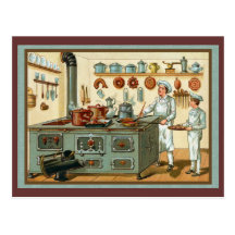 Vintage Cooks in the Kitchen Postcard
