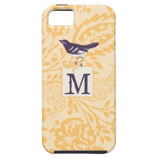 Vintage Coral Eggplant Damask Personalize Phone Iphone 5 Covers