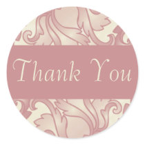 Vintage Coral Rose Cream Thank You Stickers by SublimeStationery Vintage Coral Rose Cream Thank You Stickers