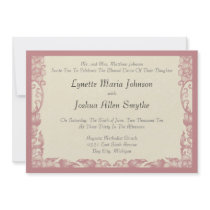 Vintage Coral Rose Ivory Cream Wedding Invitations by SublimeStationery Vintage Coral Rose Ivory Cream Wedding Invitations