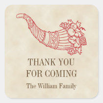 Vintage cornucopia fruits abundance Thanksgiving stickers