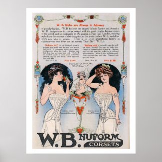 Vintage Corset Ad Print 2 Poster